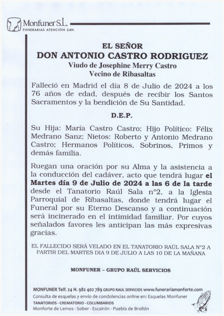 EL SEÑOR DON ANTONIO CASTRO RODRIGUEZ