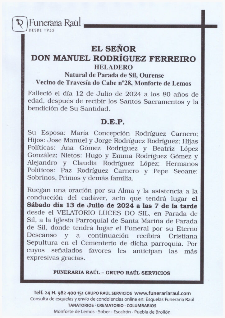 EL SEÑOR DON MANUEL RODRIGUEZ FERREIRO