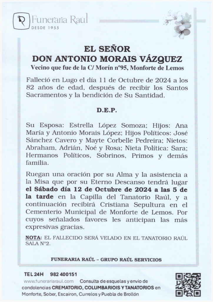 EL SEÑOR DON ANTONIO MORAIS VAZQUEZ