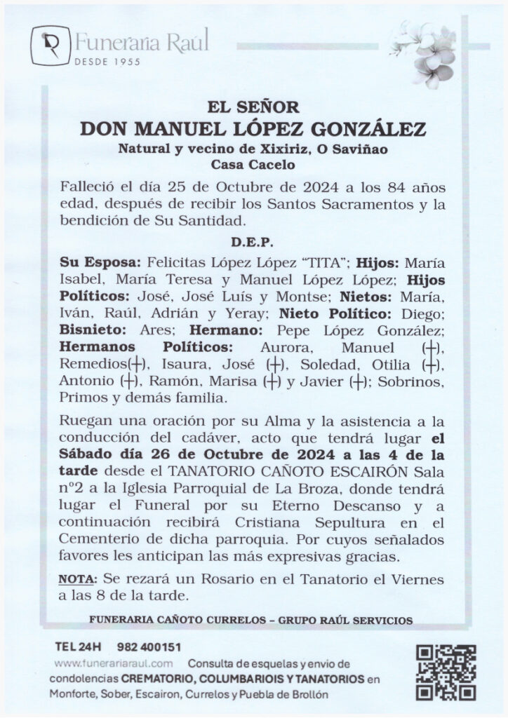 EL SEÑOR DON MANUEL LOPEZ GONZALEZ