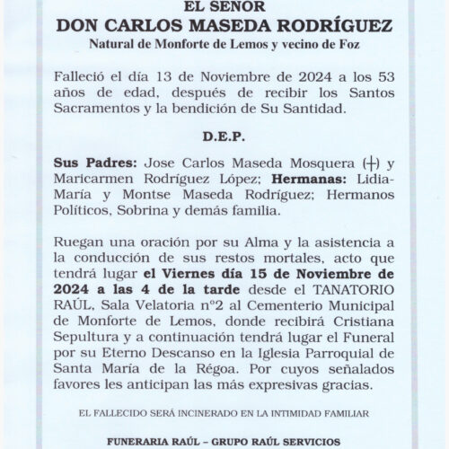 EL SEÑOR DON CARLOS MASEDA RODRIGUEZ